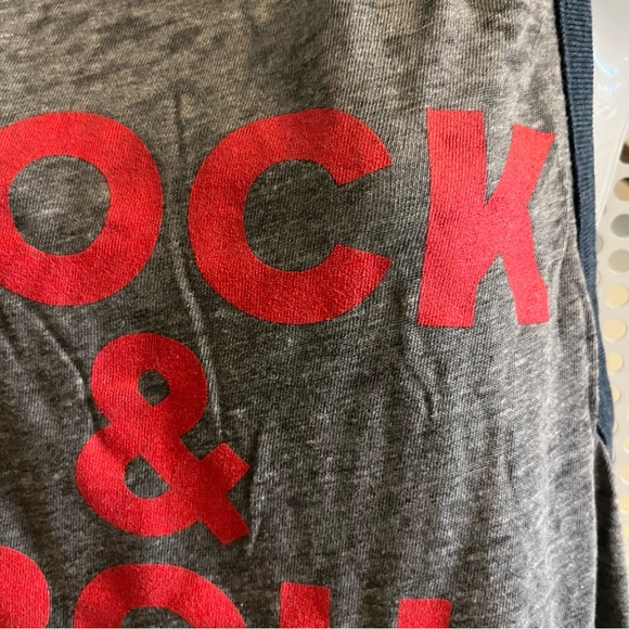 Chaser Rock & Roll USA Racerback Tank Top Size Medium in Grey and Red Font NWT - Picture 4 of 9